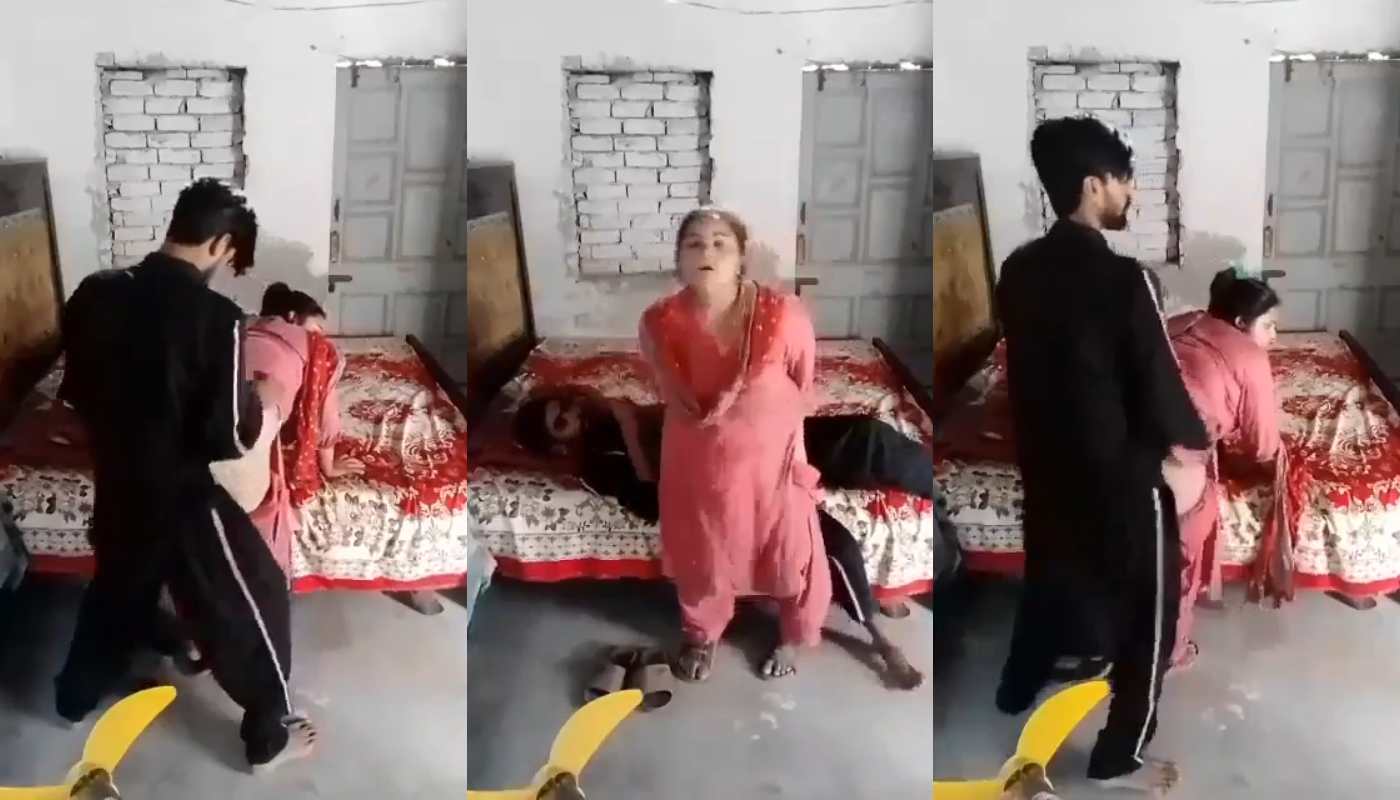 Desi lady having fun with young guy