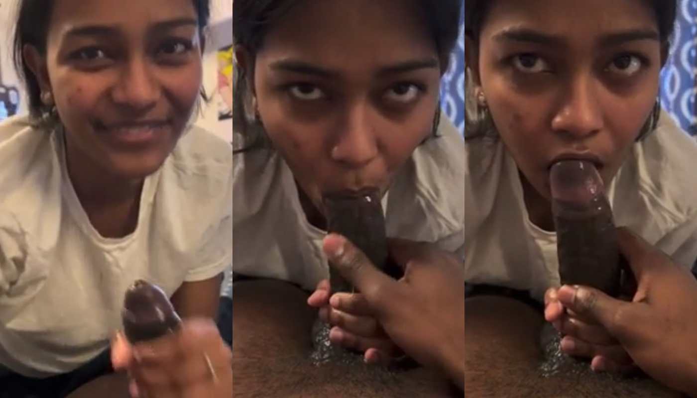 Dusky Tamil Girl Sucking Big Black Dick