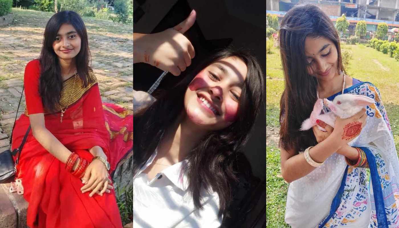 Bengali Slim Cutie Showing Pressing Boobs